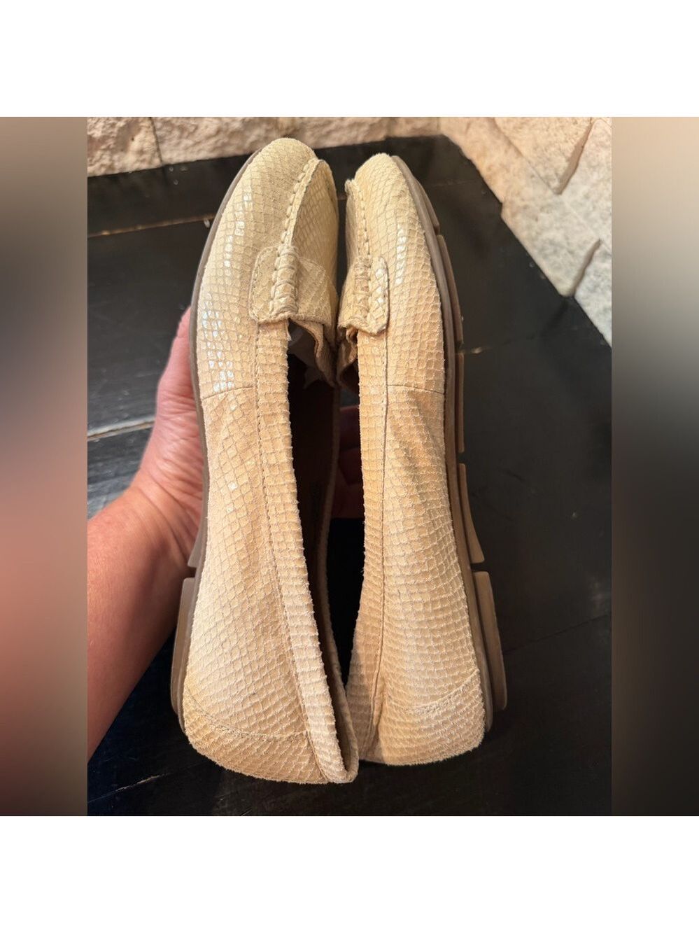 Vionic Larrun Snakeskin Loafers Ivory Slip On Women’s Sz 7.5 - Picture 7 of 9